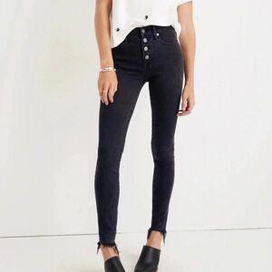 Madewell 9 inch High Rise Skinny Jeans Raw Hem Button Fly Pants Women’s Size 27